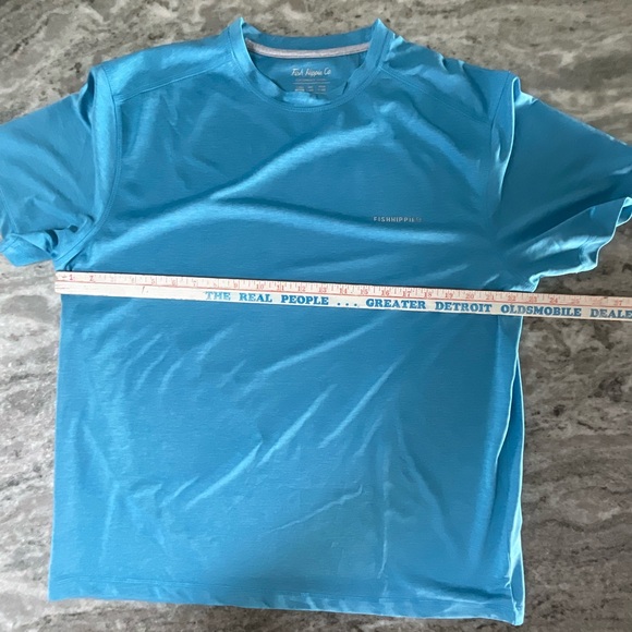 Fish Hippie Co. Blue  performance casual shirt Size Large (F1) - Picture 6 of 9